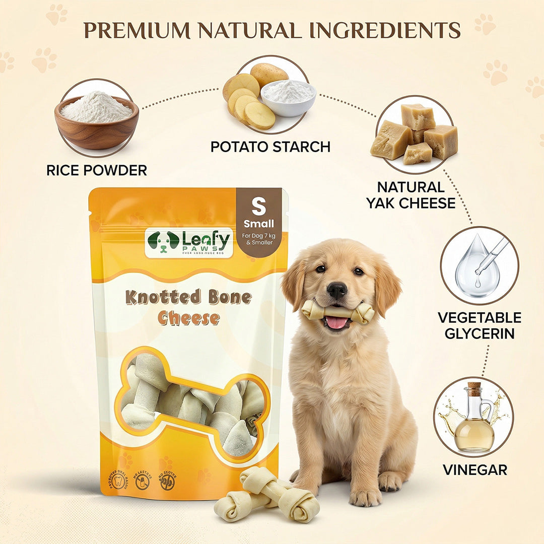 Leafy Paws Knotted Bone (Small Cheese)