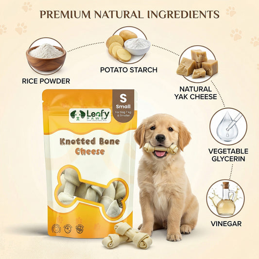 Leafy Paws Knotted Bone (Small Cheese)