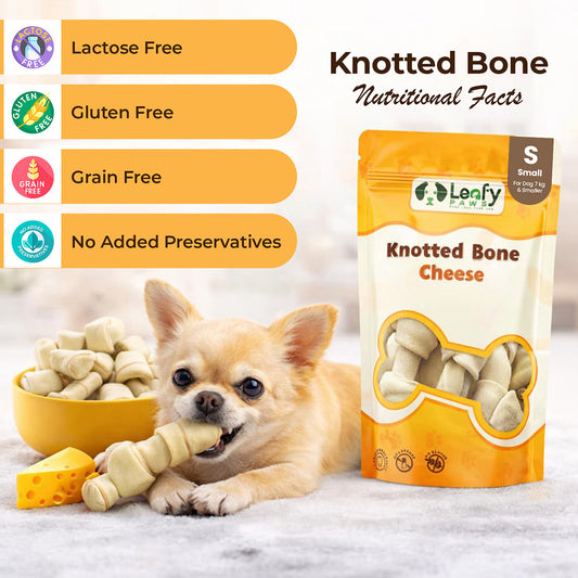 Leafy Paws Knotted Bone (Large Cheese)