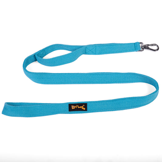 Let's Wag Double Handle Fabric Dog Leash - Cobalt Blue