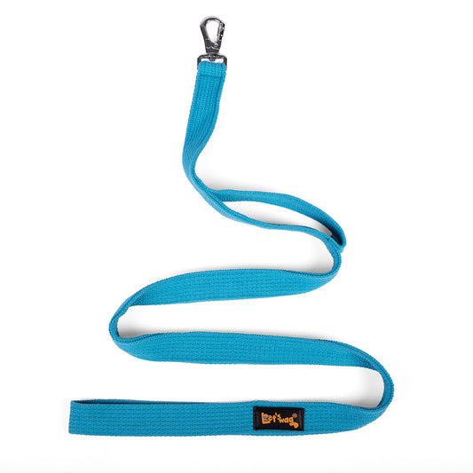 Let's Wag Double Handle Fabric Dog Leash - Cobalt Blue