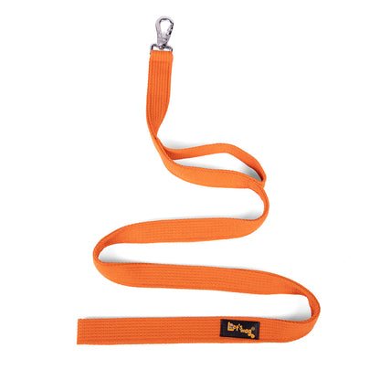 Let's Wag Double Handle Fabric Dog Leash - Orange