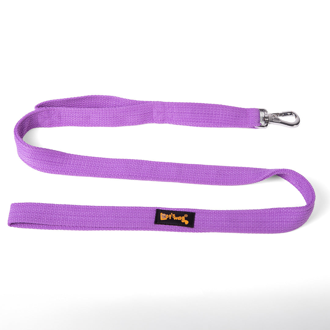 Let's Wag Double Handle Fabric Dog Leash - Purple