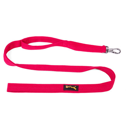 Let's Wag Double Handle Fabric Dog Leash - Red