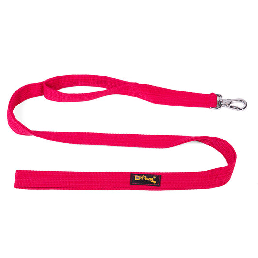 Let's Wag Double Handle Fabric Dog Leash - Red