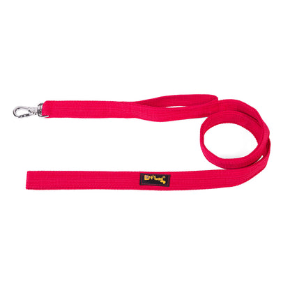 Let's Wag Double Handle Fabric Dog Leash - Red