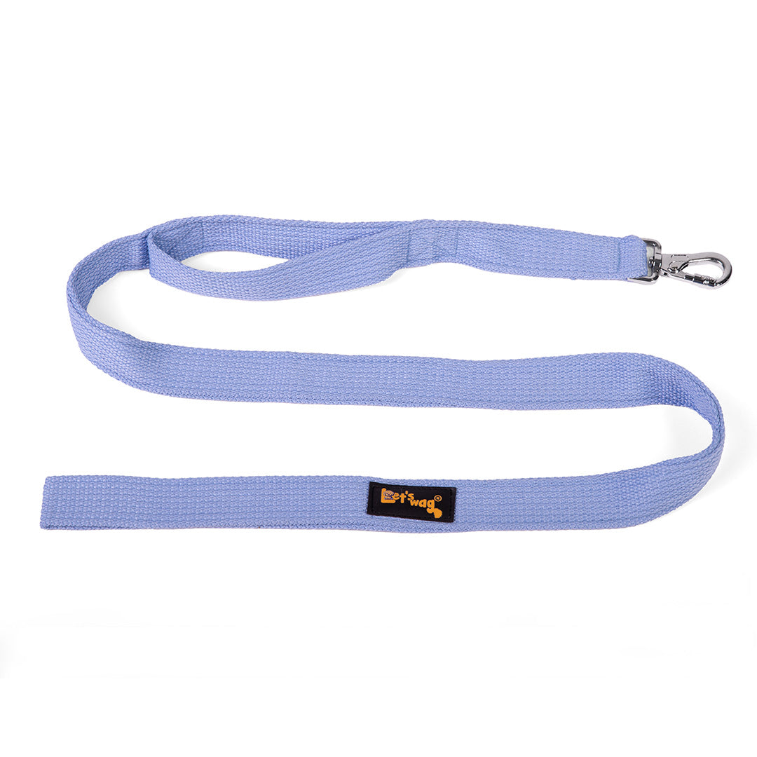 Let's Wag Double Handle Fabric Dog Leash - Sky Blue