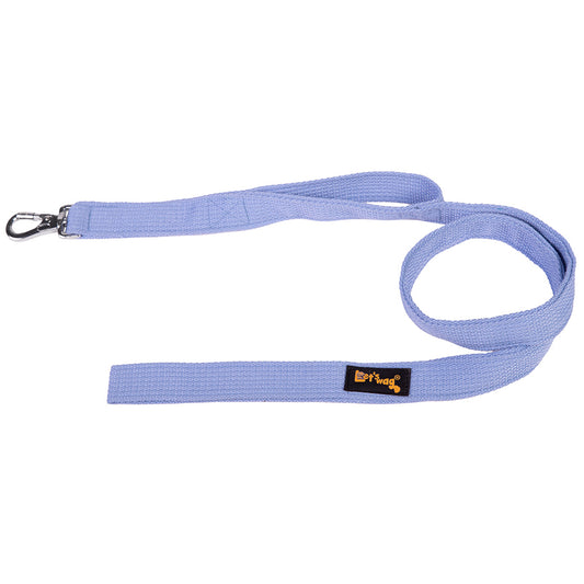 Let's Wag Double Handle Fabric Dog Leash - Sky Blue