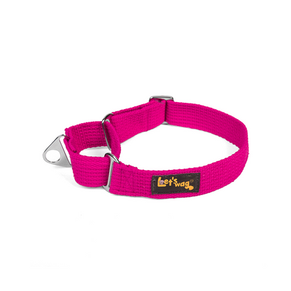 Let's Wag Martingale Fabric Dog Collar - Pink