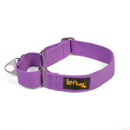 Let's Wag Martingale Fabric Dog Collar - Purple
