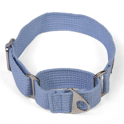Let's Wag Martingale Fabric Dog Collar - Sky Blue