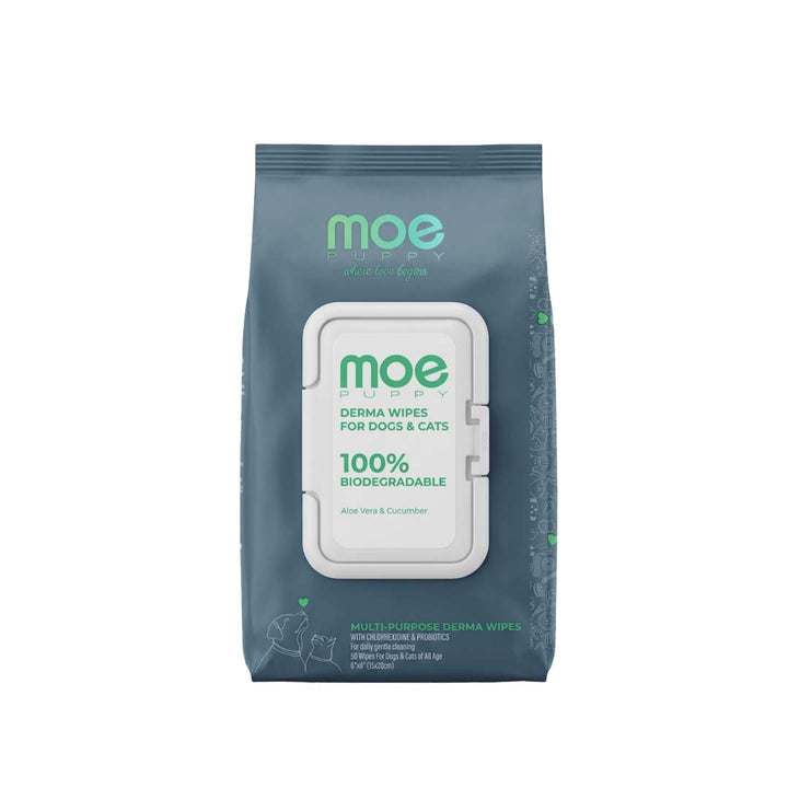 Moe Puppy Derma Wipes - For Dogs & Cats