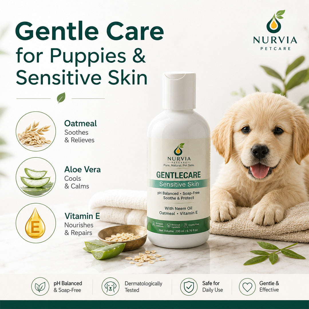 NURVIA Colloidal Oatmeal, Calendula & Vitamin E Puppy Shampoo | 200 ml