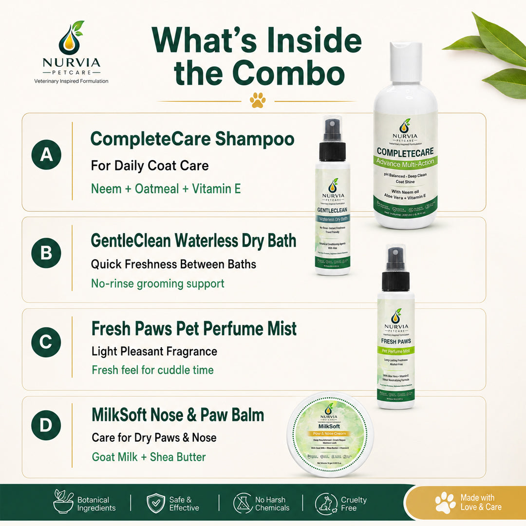NURVIA Daily Dog Grooming Kit by Nurvia Petcare | 4-in-1