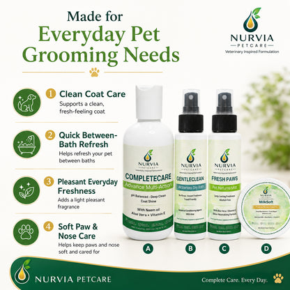 NURVIA Daily Dog Grooming Kit by Nurvia Petcare | 4-in-1
