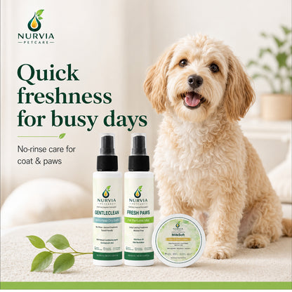NURVIA Waterless Dog Grooming Kit by Nurvia Petcare | 3-in-1 | 100ml +100 ml + 15gm
