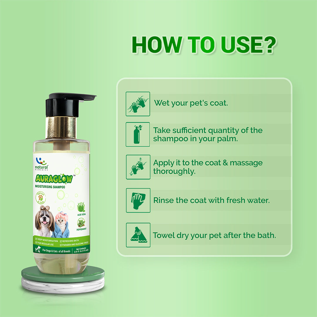 Pet natural remedies AURAGLOW MOISTURIZING SHAMPOO 175ml