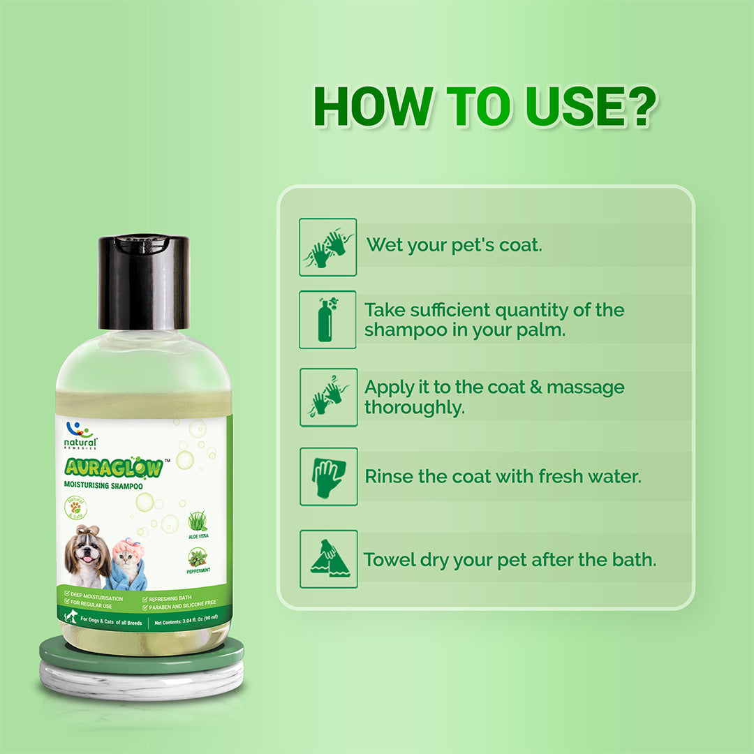 Pet natural remedies AURAGLOW MOISTURIZING SHAMPOO 90 ml