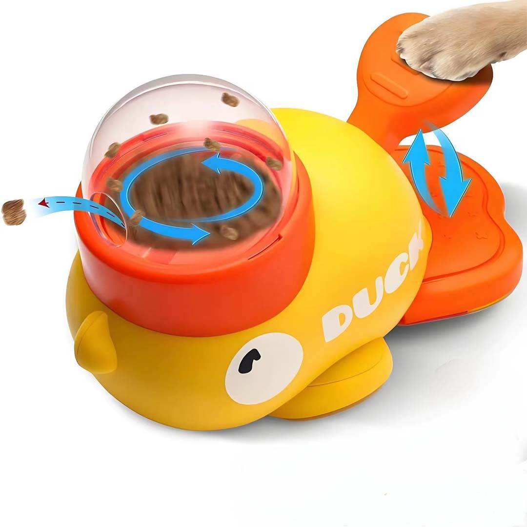 Talking Dog Club  OH DUCK! Treat Dispenser – Interactive Treat Machine for Cats & Dogs (3 Portion Cups Included)