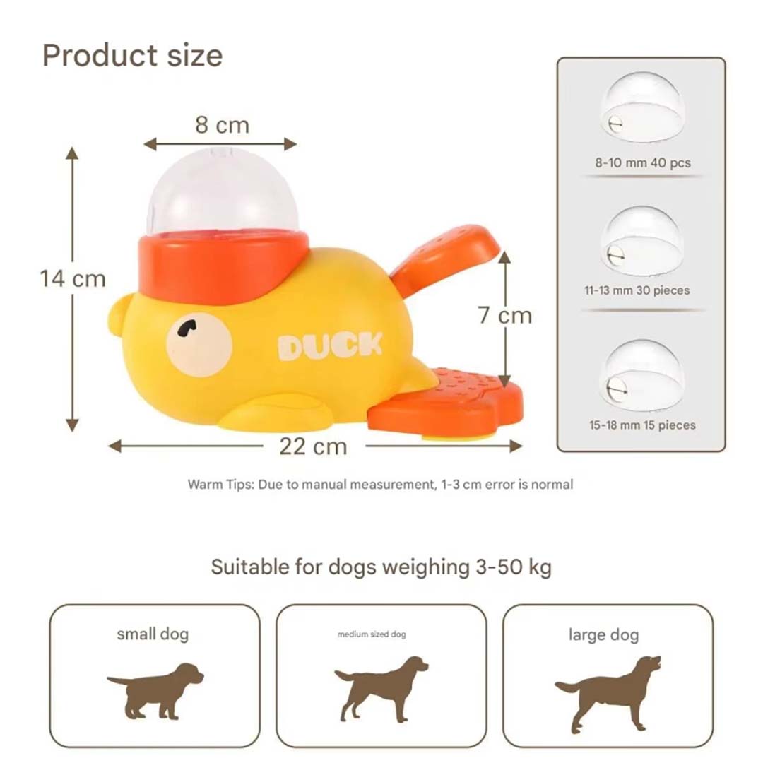Talking Dog Club  OH DUCK! Treat Dispenser – Interactive Treat Machine for Cats & Dogs (3 Portion Cups Included)