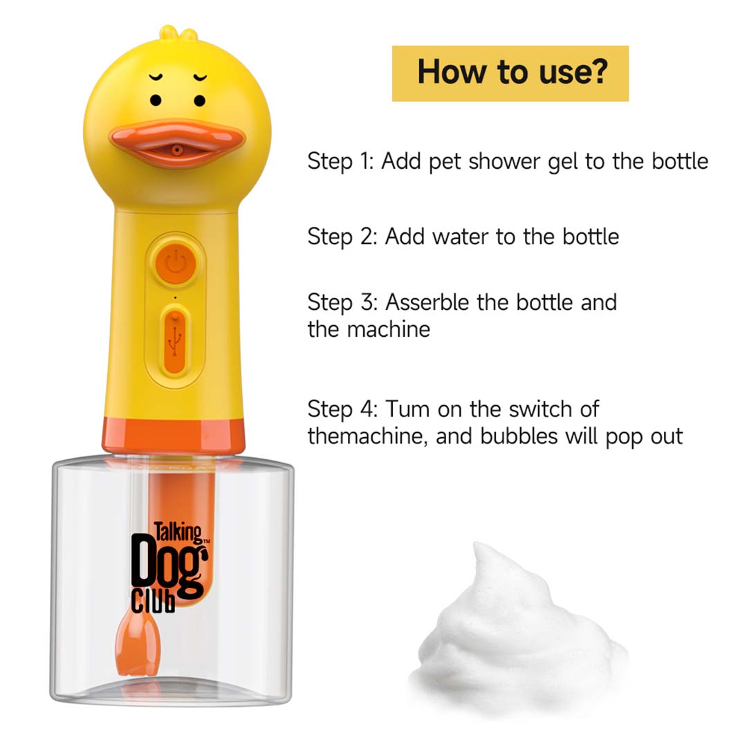 Talking Dog Club  Oh Duck Shampoo Dispenser Spray + Free Bath brush