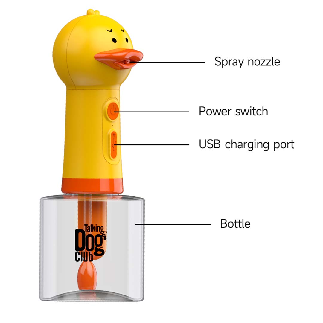 Talking Dog Club  Oh Duck Shampoo Dispenser Spray + Free Bath brush