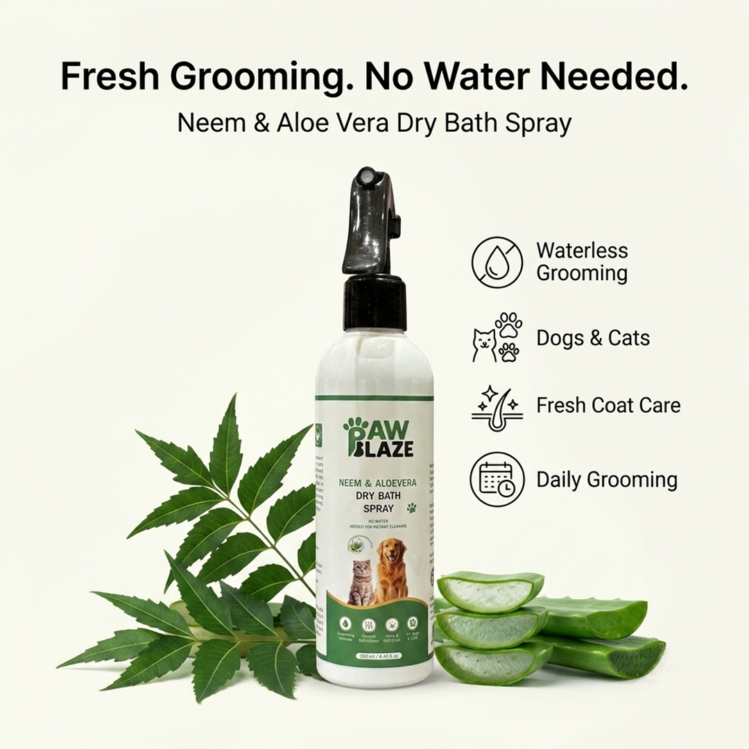PawBlaze Neem & Aloevera Dry Bath(250Ml)