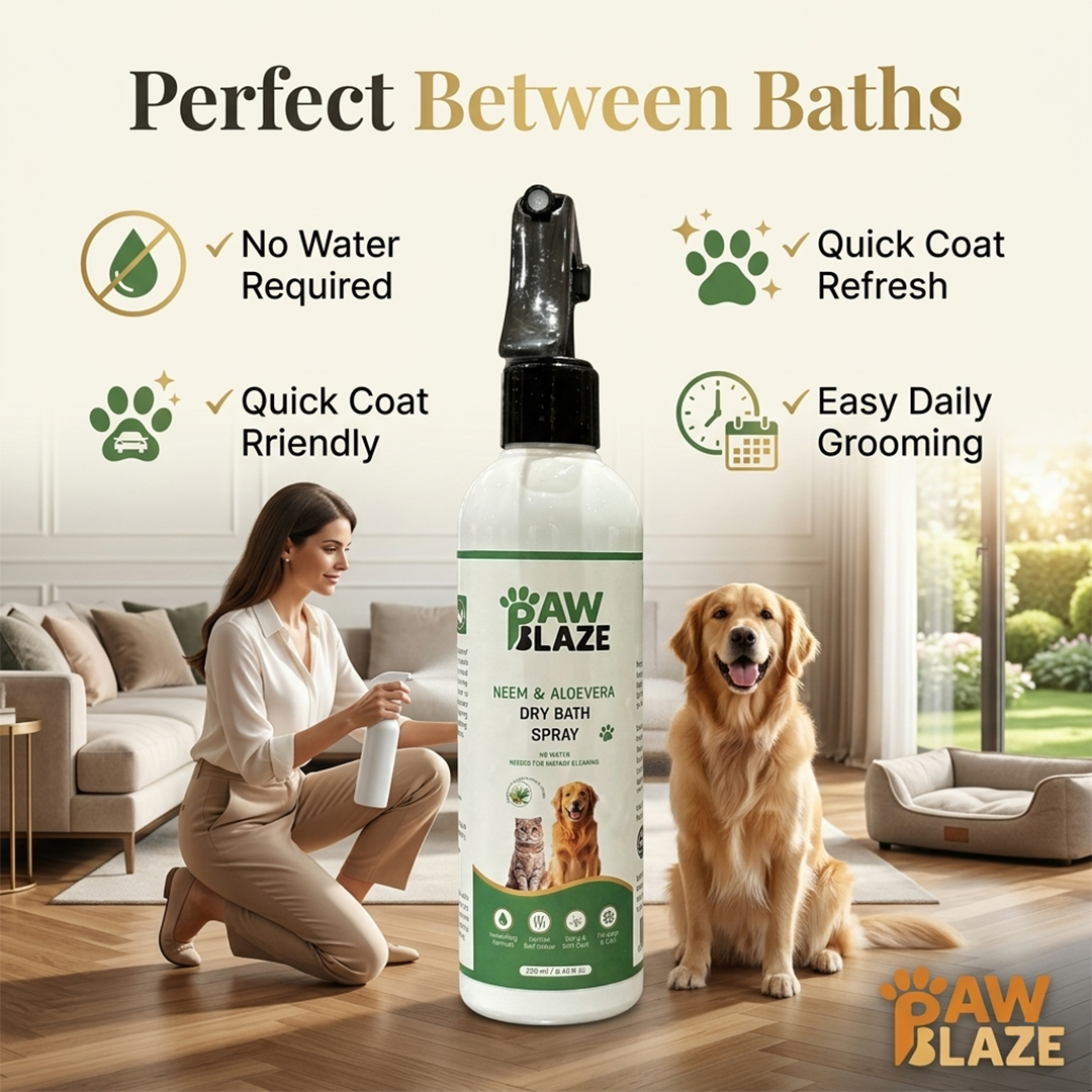 PawBlaze Neem & Aloevera Dry Bath(250Ml)