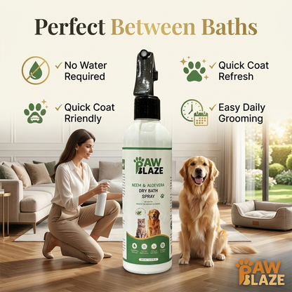 PawBlaze Neem & Aloevera Dry Bath(250Ml)
