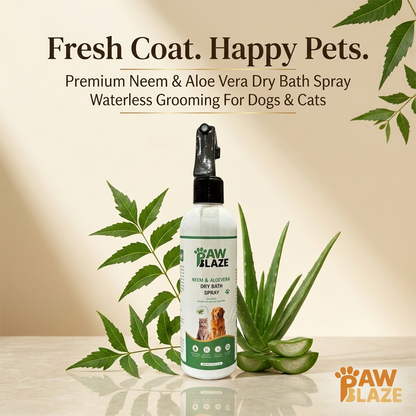 PawBlaze Neem & Aloevera Dry Bath(250Ml)