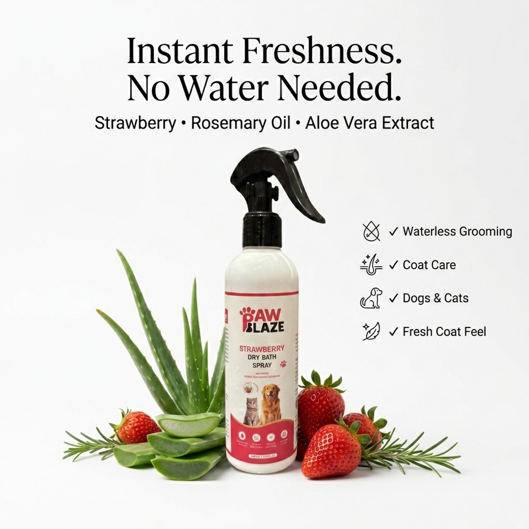 PawBlaze Strawberry Dry Bath (250Ml)