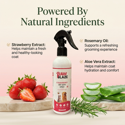 PawBlaze Strawberry Dry Bath (250Ml)