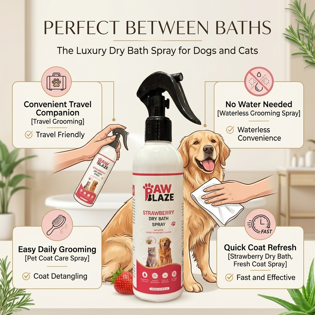 PawBlaze Strawberry Dry Bath (250Ml)