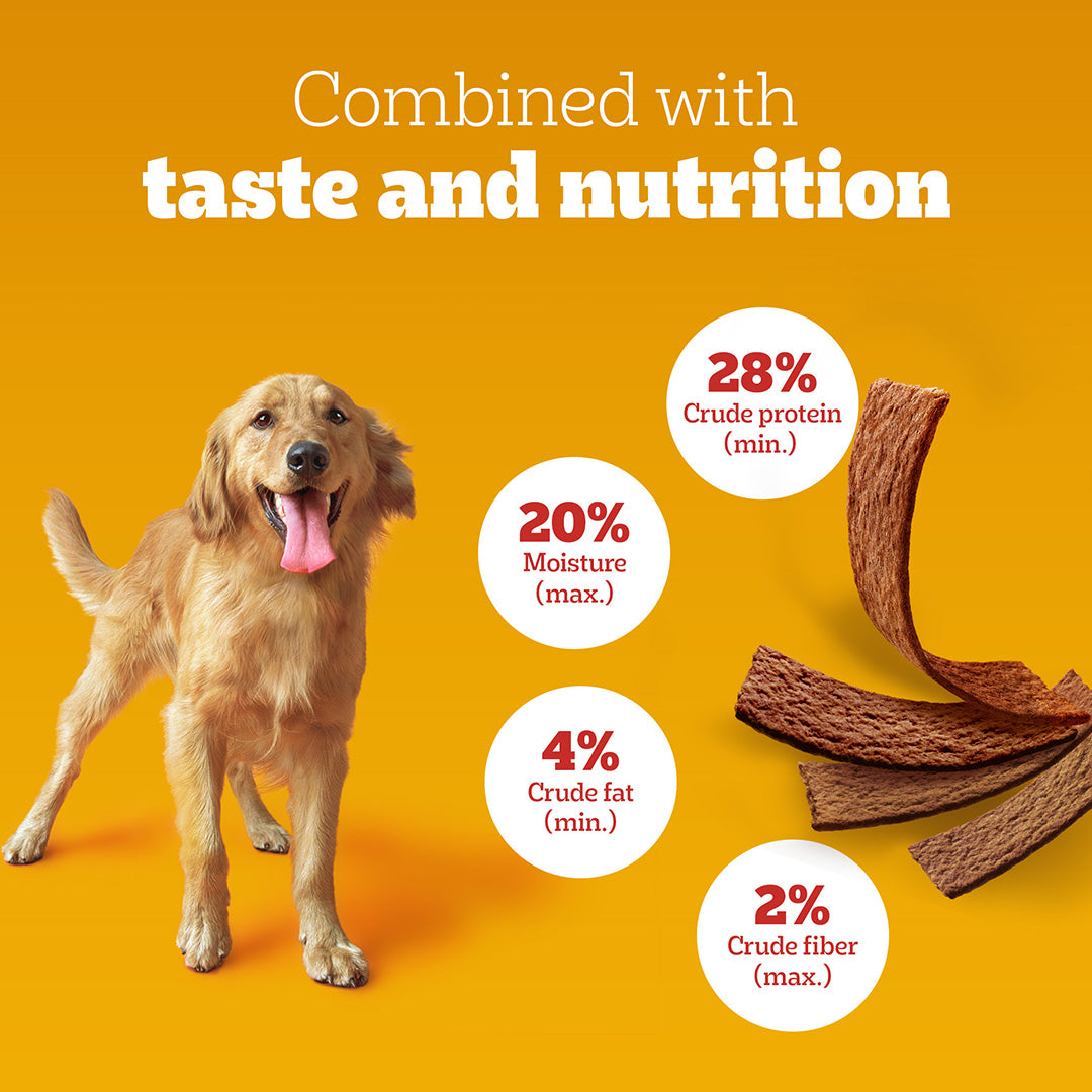 Pedigree Tasty Jerky Dog Treat, Grilled Liver Flavour, 70 g, Jerky-style Treats for Bonding, Low-fat and High-protein* Dog Treats