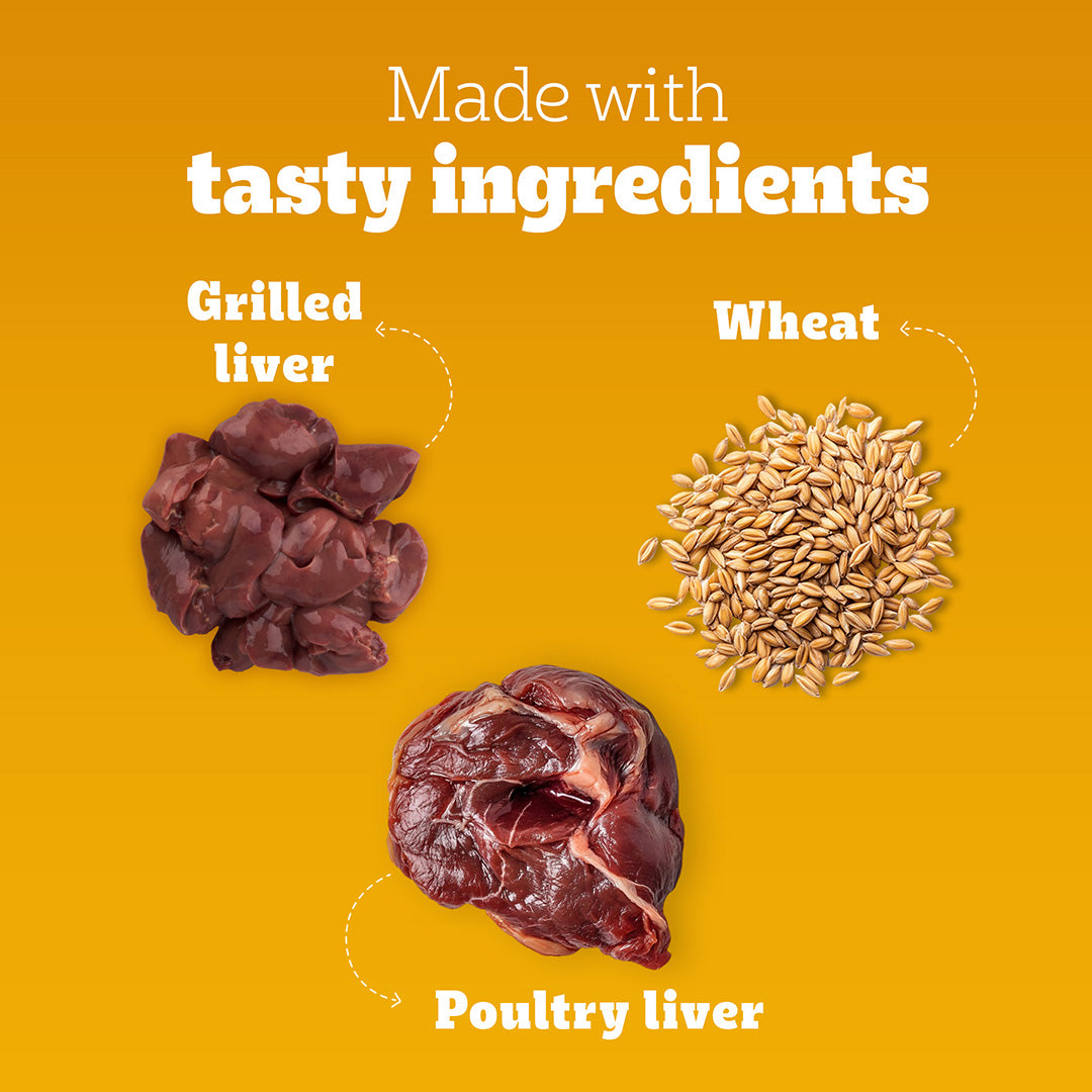 Pedigree Tasty Jerky Dog Treat, Grilled Liver Flavour, 70 g, Jerky-style Treats for Bonding, Low-fat and High-protein* Dog Treats