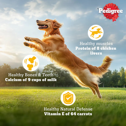 Pedigree Adult Dry Dog Food Food, Meat & Rice, 2.8kg Pack