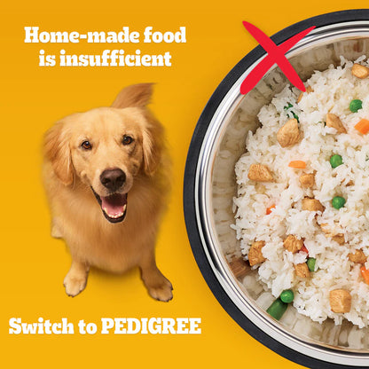 Pedigree Adult Dry Dog Food Food, Meat & Rice, 2.8kg Pack