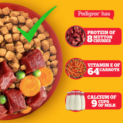 Pedigree Adult Dry Dog Food Food, Meat & Rice, 2.8kg Pack
