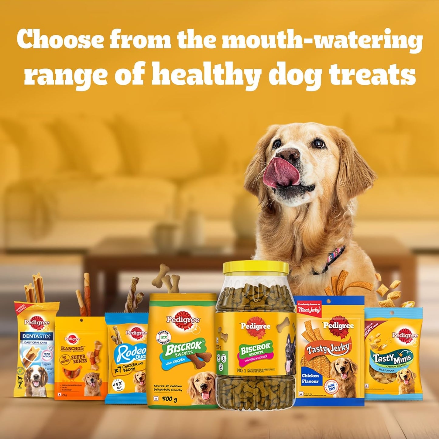 Pedigree Biscrok (Above 4 Months) Dog Biscuits, Chicken Flavour, 900 g, No. 1 Dog Trainer’s Preferred Brand In India