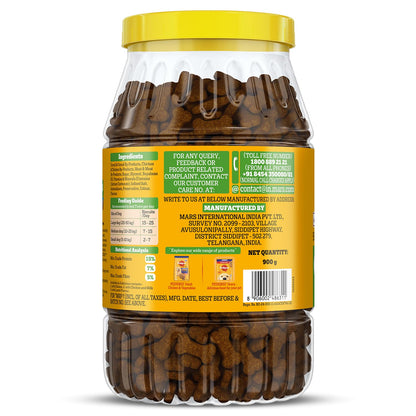 Pedigree Biscrok (Above 4 Months) Dog Biscuits, Chicken Flavour, 900 g, No. 1 Dog Trainer’s Preferred Brand In India