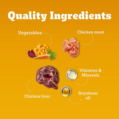 Pedigree Puppy Wet Dog Food, Chicken Liver in Loaf with Vegetables, 70 g, Supports Healthy Immune System, Complete & Balanced Nutrition for Puppies