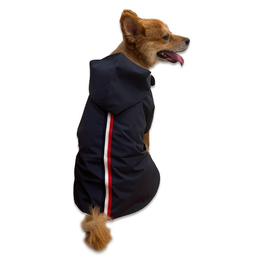 Petsnugs 100% Waterproof Adjustable Navy Blue Raincoat for Dogs