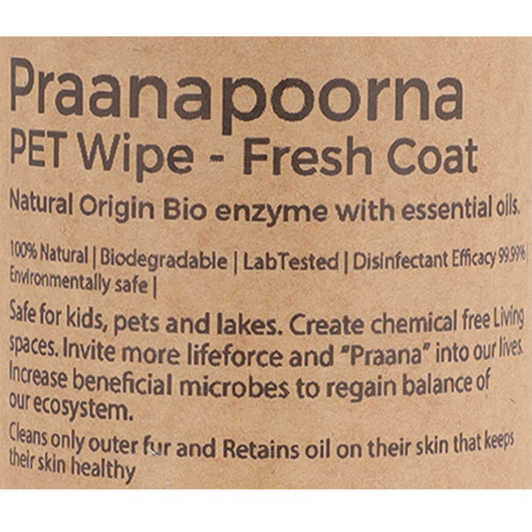 Praanapoorna 100% Natural Pet Wipe Freshcoat - 350ml