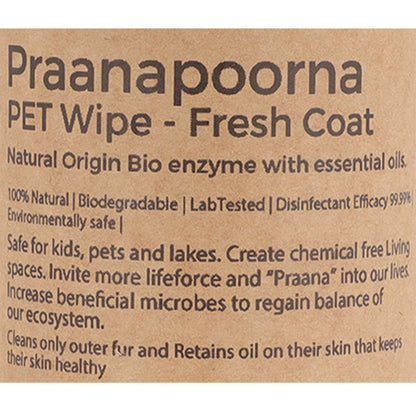 Praanapoorna 100% Natural Pet Wipe Freshcoat - 350ml