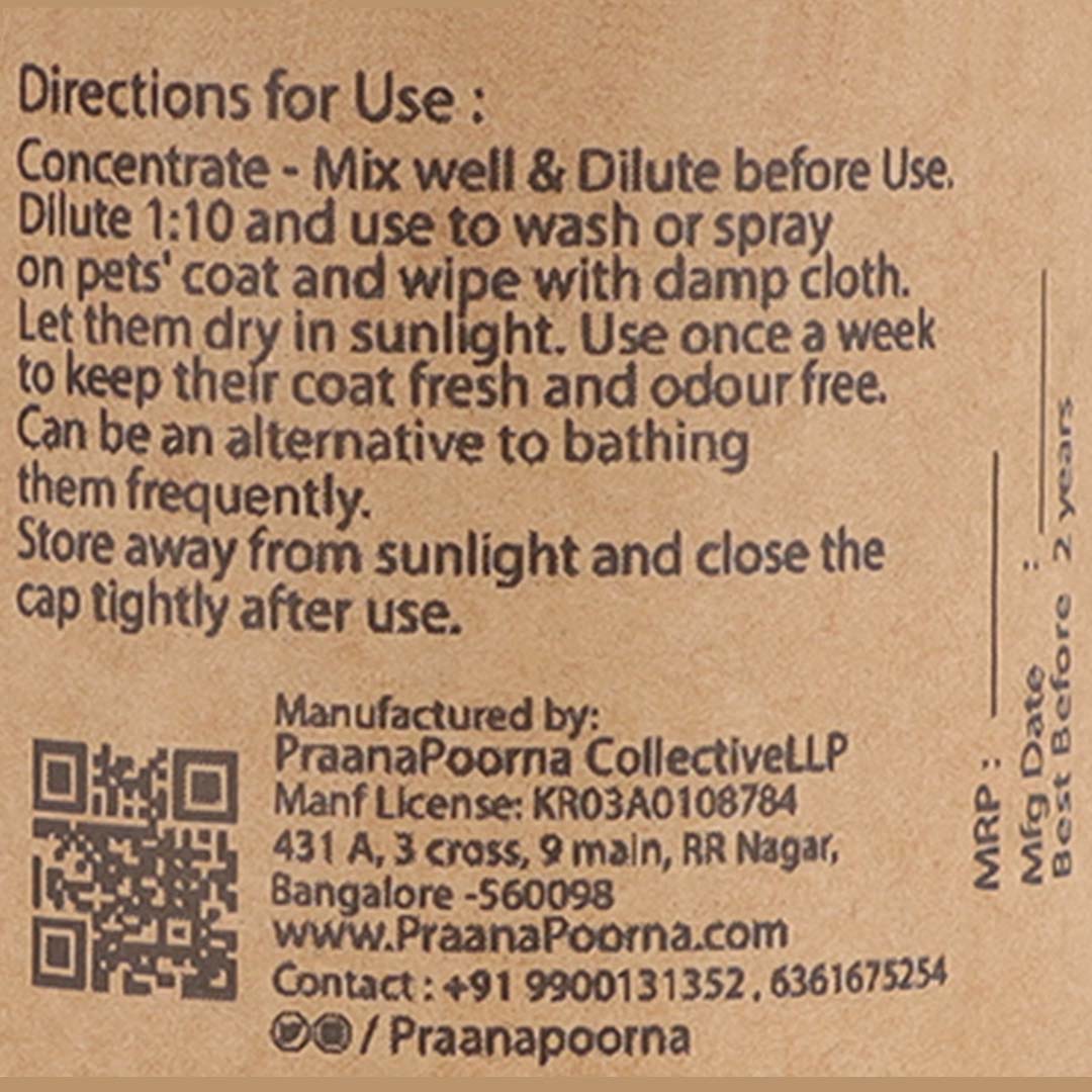 Praanapoorna 100% Natural Pet Wipe Freshcoat - 350ml