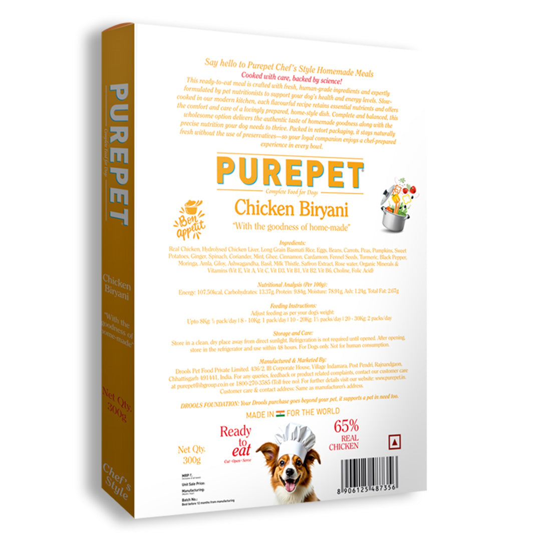 PurePet Chicken Biryani Fresh Dog Food, 300gm