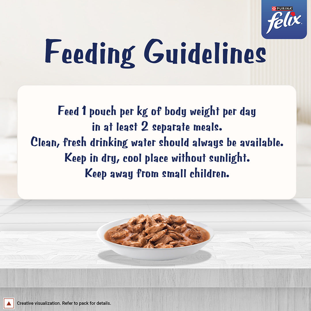 Purina Felix Gravy Lover, Tasty & Real Meaty Mackerel Chunks, Wet Cat Food, Balanced Nutrition, 24 Months, Pack of 12 Pouches (12x70g) 