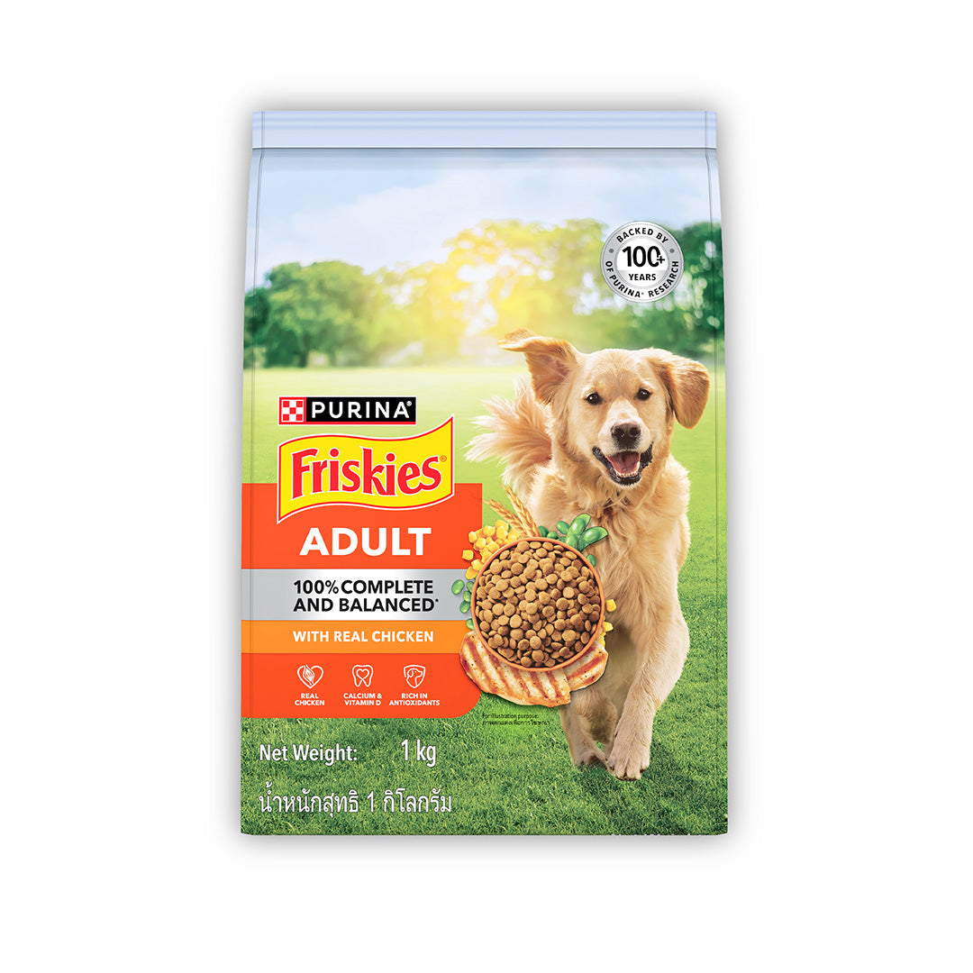 Purina Friskies Chicken Adult Dog Food, Dry Dog Food, Balanced Nutrition, 1 kg
