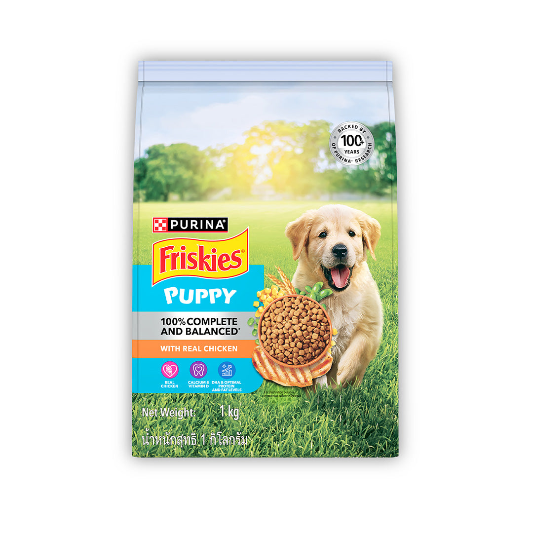 Purina Friskies Chicken Puppy Food, Dry Puppy Food, Balanced Nutrition, 1 kg