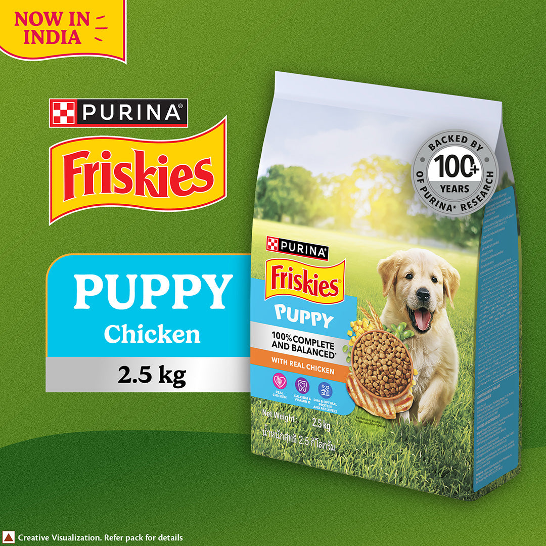 Purina Friskies Chicken Puppy Food, Dry Puppy Food, Balanced Nutrition, 2.5 kg